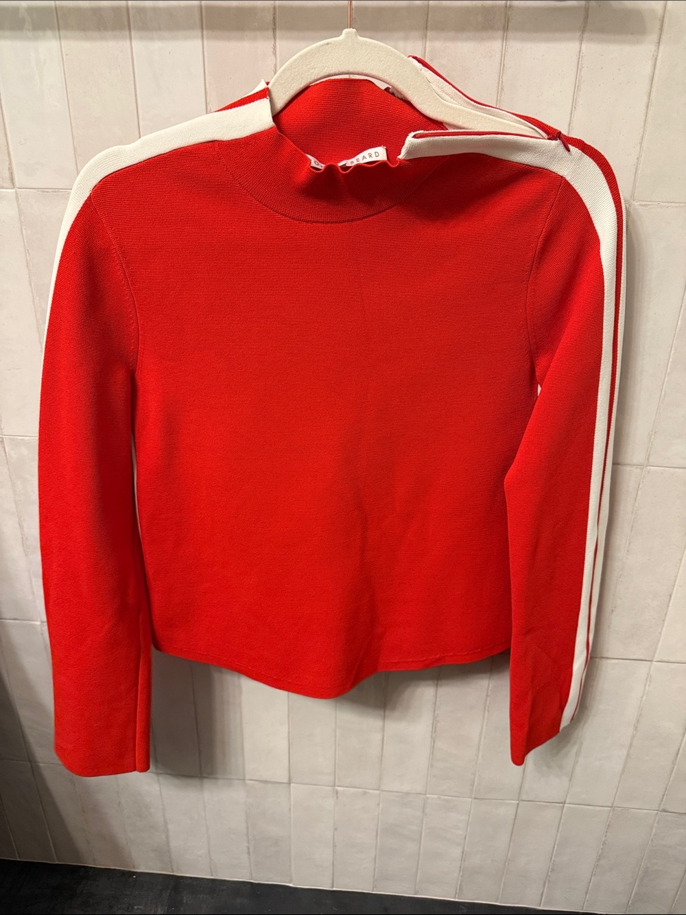 Veronica Beard Red Sweater with White Trim